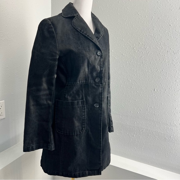 Express Black Wash Button Down Cotton Jacket Size 3/4 - Picture 4 of 13